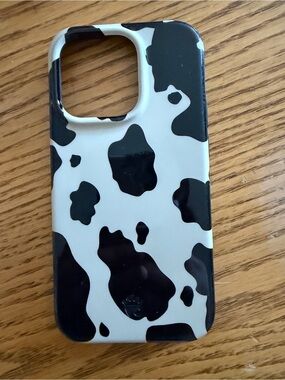 Velvet Caviar Black and White Cow Print iPhone 14 Pro Case